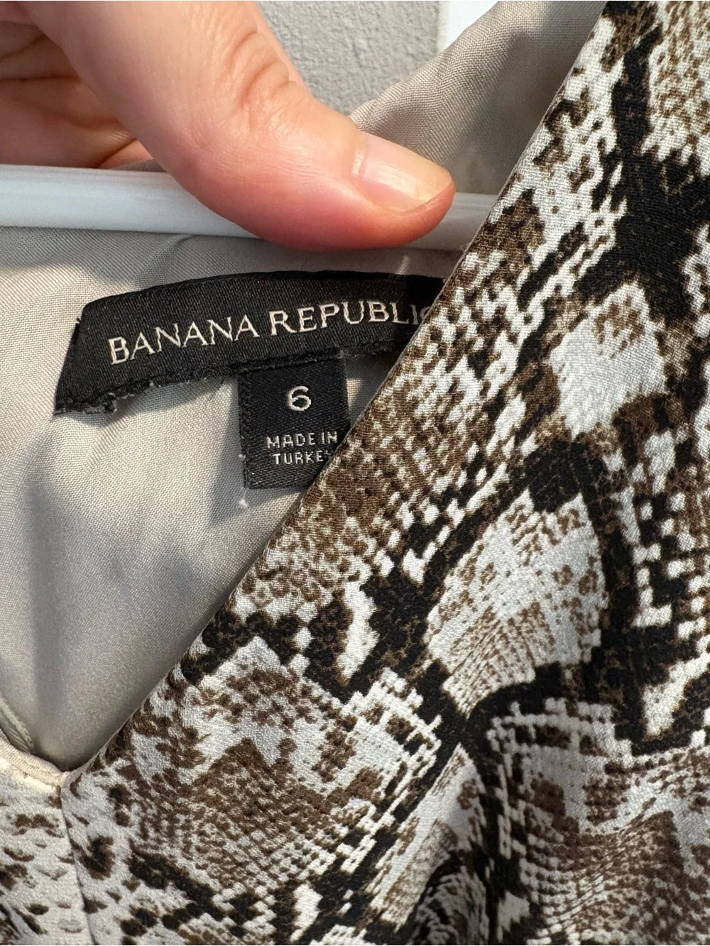 Banana Republic Beige and Black Snake-Print Sleeveless Jumpsuit